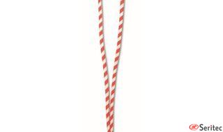 Lanyard de cordón 2 tonos con etiqueta tejida